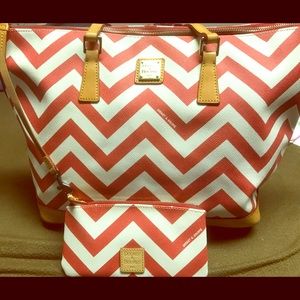 Red & White Chevron Dooney & Bourke Tote